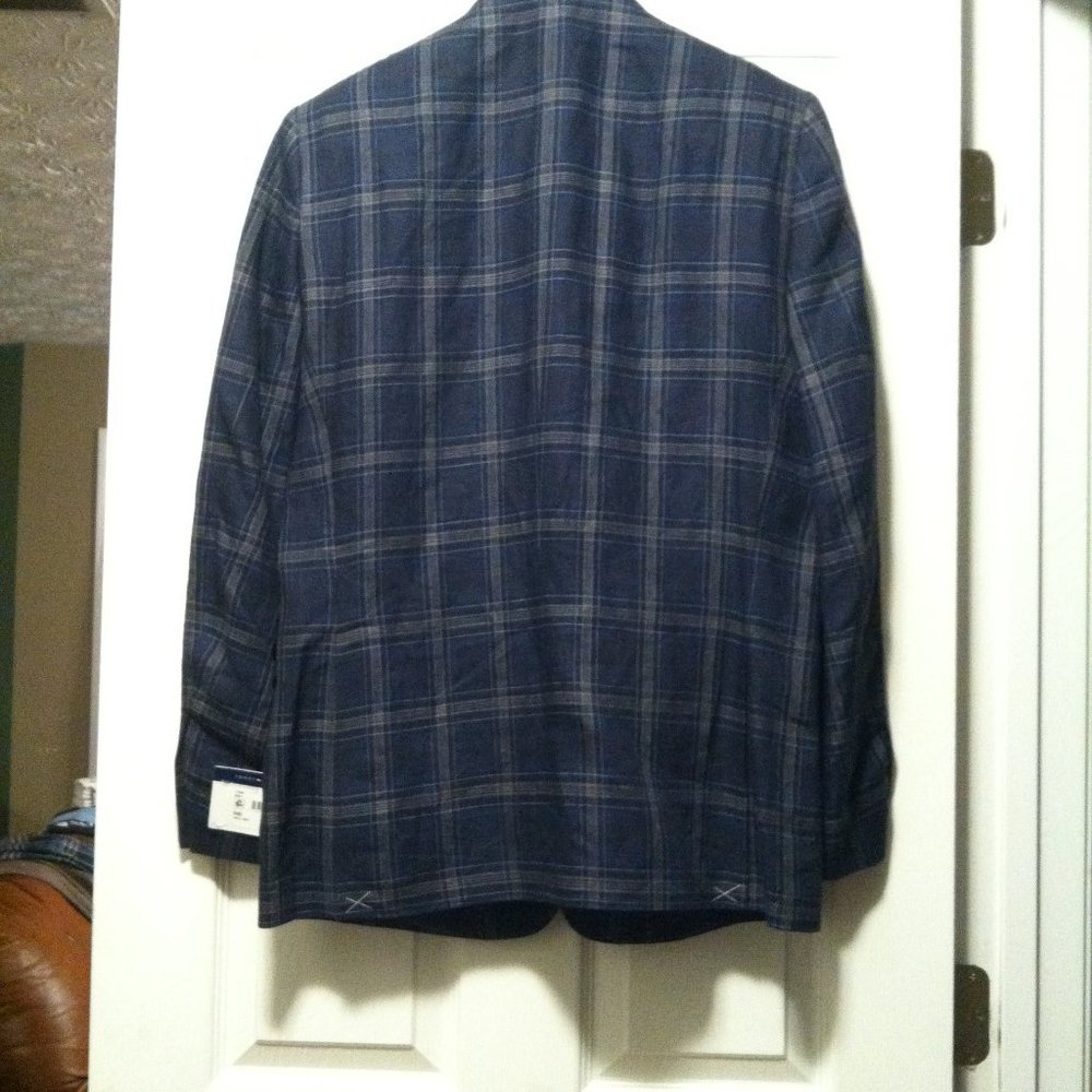 TOMMY HILFIGER MENS NEW BLUE 100%LINEN SPORT JACKET COAT BLAZER SIZE: 40R - Picture 4 of 10
